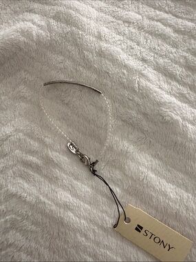 Silver Clear Beaded Bracelet